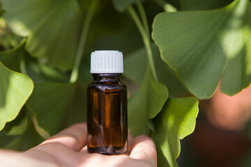 Extract from the ginkgo with leaves - beauty treatment.