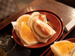 Traditional Japanese sweet mochi (rice)