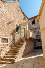 Fototapeta na wymiar Ancient architecture of Jelsa town, Hvar island, Croatia.