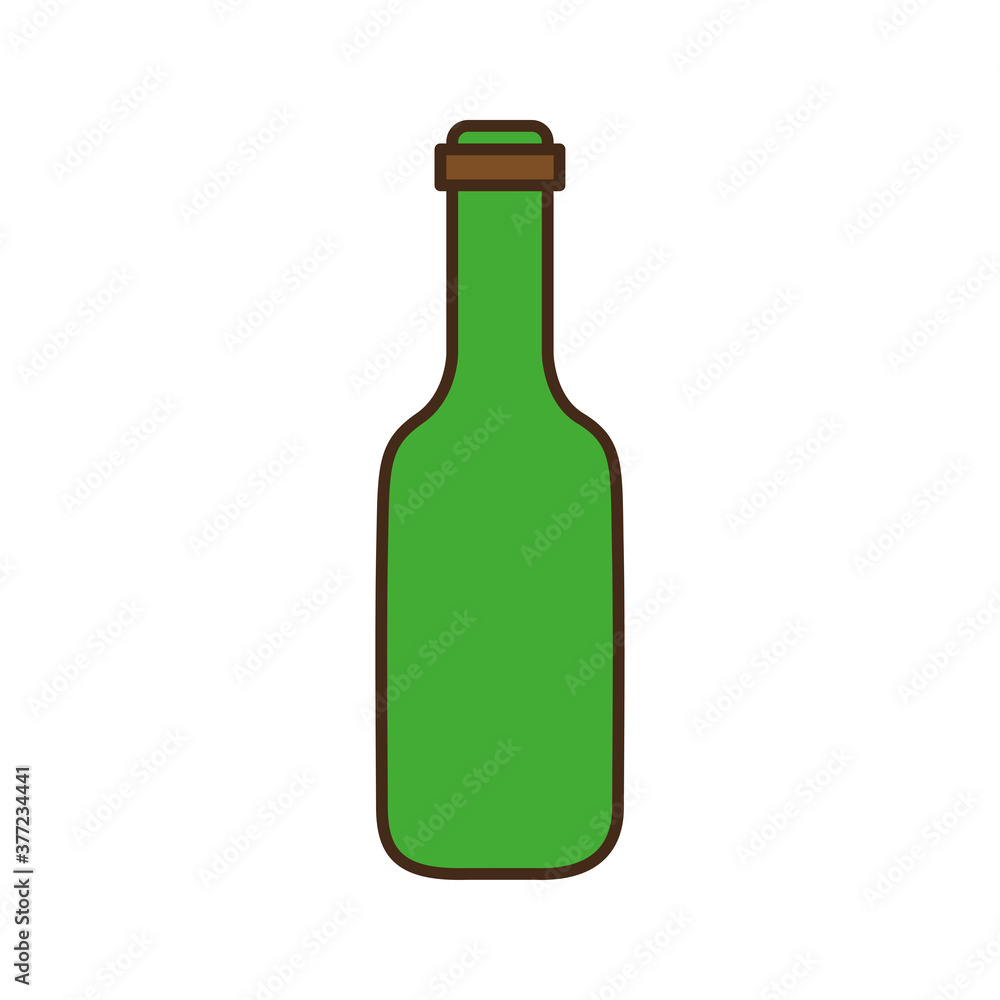 Wall mural beer bottle line and fill style icon vector design