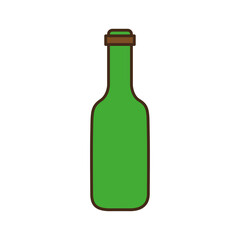 beer bottle line and fill style icon vector design