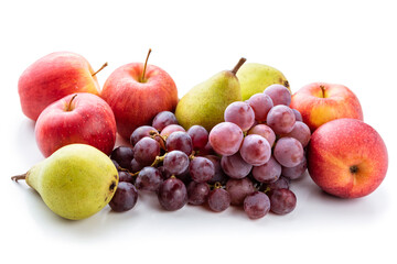 Naklejka na ściany i meble Ripe fruits apples, pears, grapes