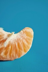 tangerine on blue background