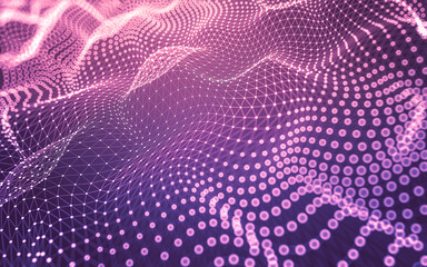 Abstract background. Molecules technology with polygonal shapes, connecting dots and lines. Connection structure. Big data visualization.