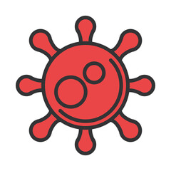 coronavirus covid19 diagnostics research, virus respiratory pandemic line and fill