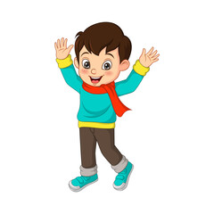 Cute little boy in warm sweater