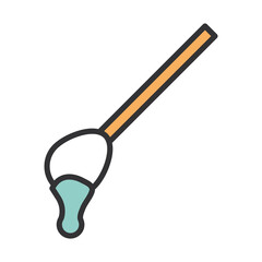 coronavirus covid19 diagnostics research, medical swab with saliva sample line and fill