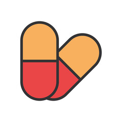 medical capsule prescription medicine treatment line and fill