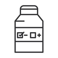 coronavirus covid19 diagnostics research, medical sample bottle negative results line icon design