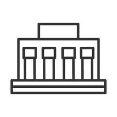 coronavirus covid19 diagnostics research, medical equipment test tubes laboratory line icon design