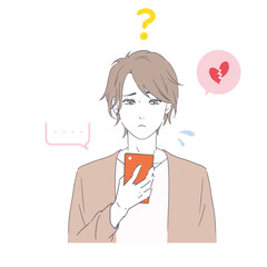 返信が途切れて心配する男性