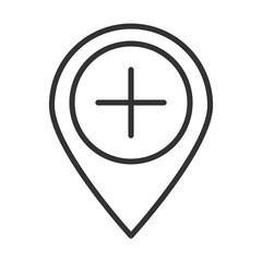 gps navigation pointer medical destination line icon design