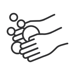 Obraz premium coronavirus covid19 diagnostics research, washing hands prevention measure line icon design