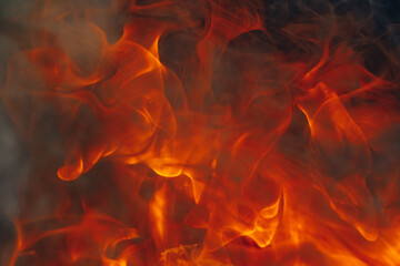 blazing fire background with tongues of flame