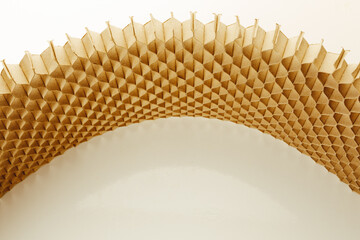honeycomb cells of cardboard stiffering rib background