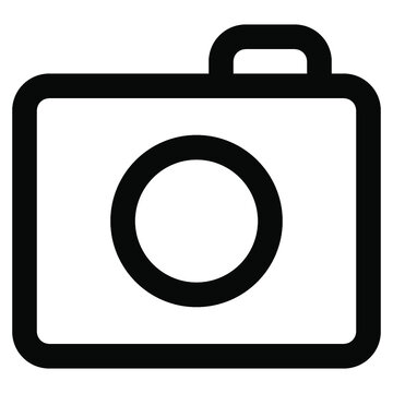 Camera Icon. Vector Thin Line Mini Icon. Thin Line Simple Outline Icons, 24x24px Grid. Pixel Perfect. Editable Stroke