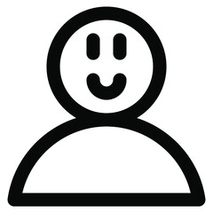 profile icon. vector thin line mini icon. Thin line simple outline icons, 24x24px grid. Pixel Perfect. Editable stroke