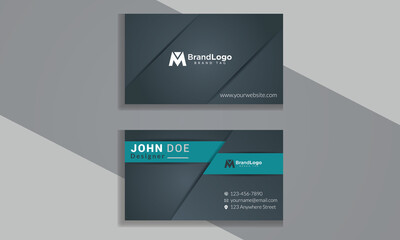 Blue and gray Business card templates for personal and commercial. print-ready vector file 