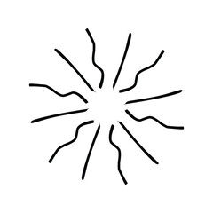 Sunburst, explosion effect, vintage doodles isolated on white background EPS Vector