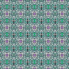 Mosaic Ethnic  Art. Teal, Green, Mint Carpet. 