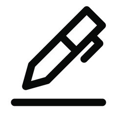 pen icon. vector thin line mini icon. Thin line simple outline icons, 24x24px grid. Pixel Perfect. Editable stroke