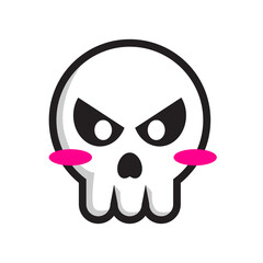 cute skull head icon. cute skull head illustration. illustration for halloween celebration