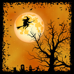 Halloween scary night vector background