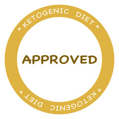 Ketogenic diet, approved yellow button vector sign
