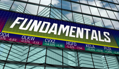 Market Fundamentals Stock Share Tickers Valuations 3d Illustration