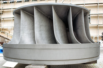A Francis hydro turbine. Renewable energy.