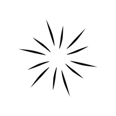 Sunburst, explosion effect, vintage doodle on white background EPS Vector 