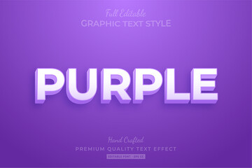 Purple Modern Editable 3D Text Style Effect Premium