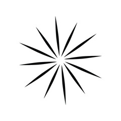 Sunburst, explosion effect, vintage doodle on white background EPS Vector 