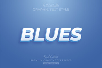 Blues Modern Editable 3D Text Style Effect Premium