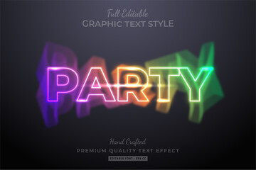 Neon Party Editable 3D Text Style Effect Premium