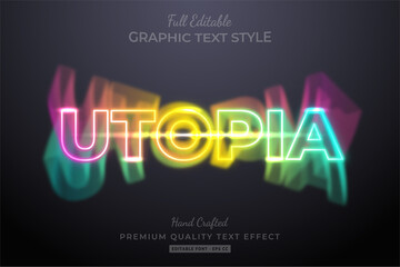 Utopia Neon Editable 3D Text Style Effect Premium
