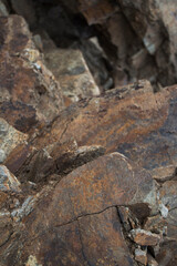 Brown stones background. Grunge stones landscape.