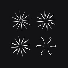 Set of sunbursts, explosion effects, vintage doodles EPS Vector