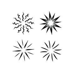 Obraz premium Set of sunbursts, explosion effects, vintage doodles isolated on white background EPS Vector