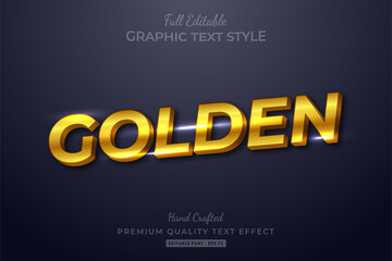 Golden Elegant Editable 3D Text Style Effect Premium