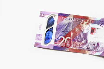 Close up of Twenty Pounds Sterling