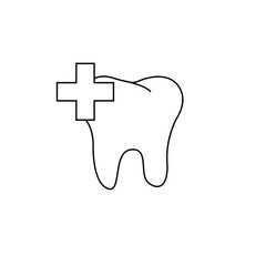 Dental Treatment and Tooth. Line art simple vector modern icon design illustration isolated on white background EPS Vector 