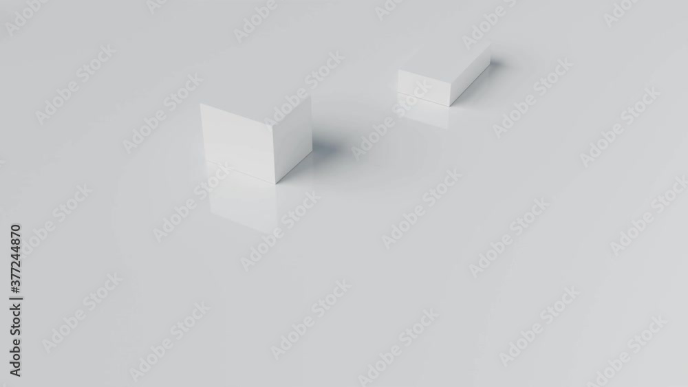Poster abstract white cube block moving animation background 3d rendering