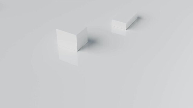 Abstract white cube block Moving animation background 3d rendering