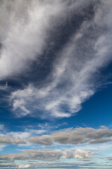 Obraz premium A big blue sky with a variety of clouds. 