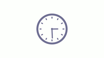 Amazing circle blue gray counting down clock icon on white background,clock icon