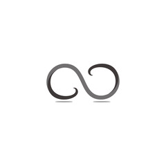 infinity 3d ribbon shape colors design logo vector