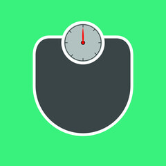 Weight scale with its scale on green background EPS Vector