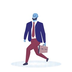Office worker or businessman with briefcase walking to work.