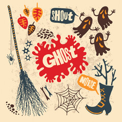 Happy Halloween. Set of holiday symbols.